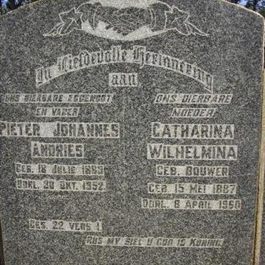 ROUX Pieter Johannes Andries, le 1883-1952 &amp; Catharina Wilhelmina BOUWER 1887-1960