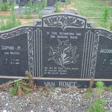 RONGE Jacobus P.A., van 1892-1968 &amp; Sophia M. VAN NIEKERK 1901-19?