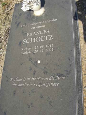 SCHOLTZ Frances 1913-2002