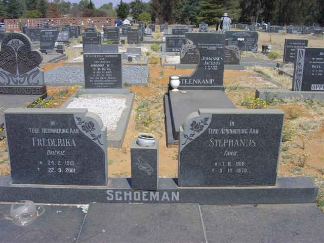 SCHOEMAN Stephanus 1910-1979 &amp; Frederika 1913-2001
