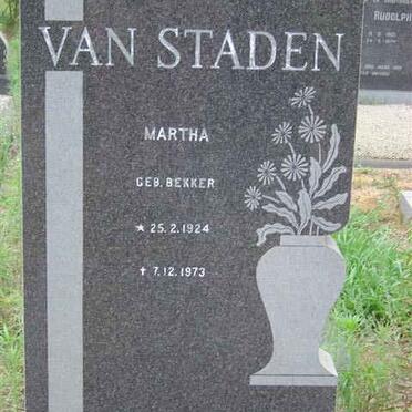 STADEN Martha, van nee BEKKER 1924-1973