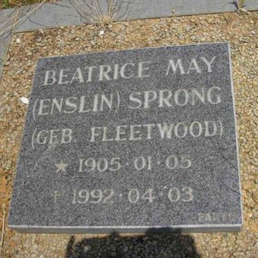 SPRONG Beatrice May Enslin nee FLEETWOOD 1905-1992