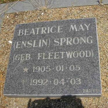 SPRONG Beatrice May Enslin nee FLEETWOOD 1905-1992