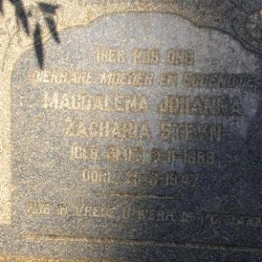 STEYN Magdalena Johanna Zacharia néé SMIT 1889-1947