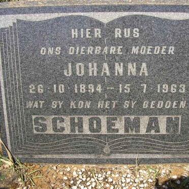 SCHOEMAN Johanna 1894-1963