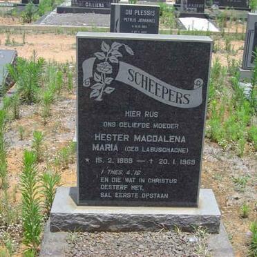 SCHEEPERS Hester Magdalena Maria nee LABUSCHAGNE 1889-1969