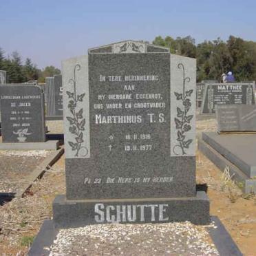 SCHUTTE Marthinus T.S. 1916-1977