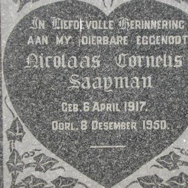 SAAYMAN Nicolaas Cornelis 1917-1950