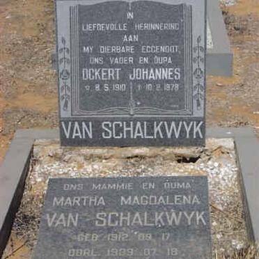SCHALKWYK Ockert Johannes, van 1910-1978 &amp; Martha Magdalena 1912-1989