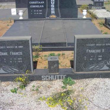 SCHUTTE Francois A. ??-?? &amp; Danie Francis 1900-1979