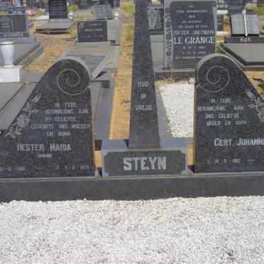 STEYN Gert Johannes 1910-1993 &amp; Hester Maria ?? 19??-197?
