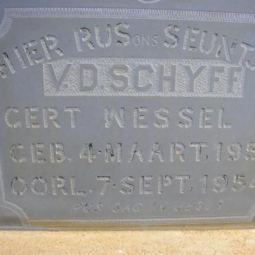 SCHYFF Gert Wessel, v.d. 1954-1954