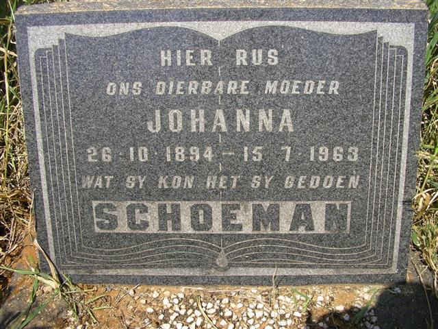 SCHOEMAN Johanna 1894-1963