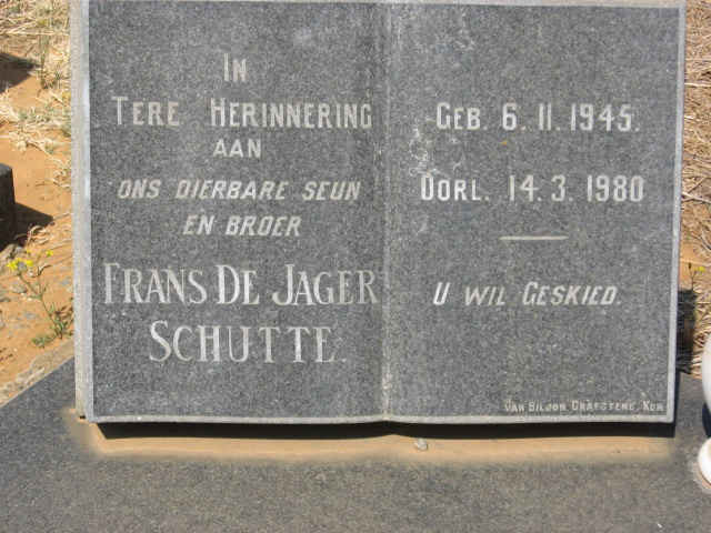 SCHUTTE Frans de Jager 1945-1980