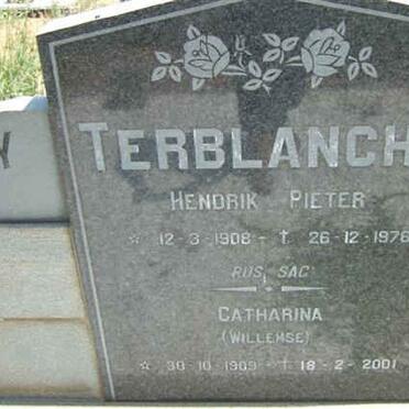 TERBLANCHE Hendrik Pieter 1908-1976 &amp; Catharina WILLEMSE 1909-2001