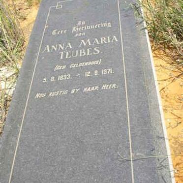 TEUBES Anna Maria nee GELDENHUIS 1893-1971