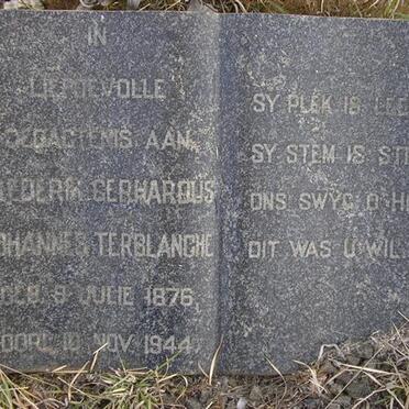 TERBLANCHE Frederik Gerhardus Johannes 1876-1944