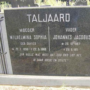 TALJAARD Johannes Jacobus 1887-1971 &amp; Wilhelmina Sophia DAVIES 1898-1989