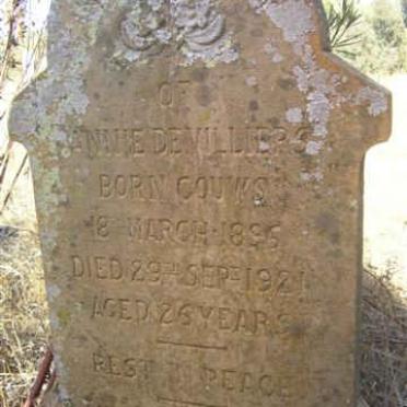 VILLIERS Annie, de nee GOUWS 1895-1921