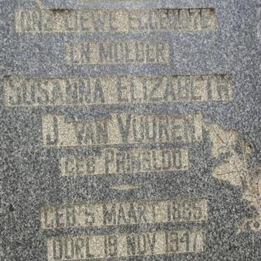 VUUREN Susanna Elizabeth, J. van néé PRINSLOO 1885-1947