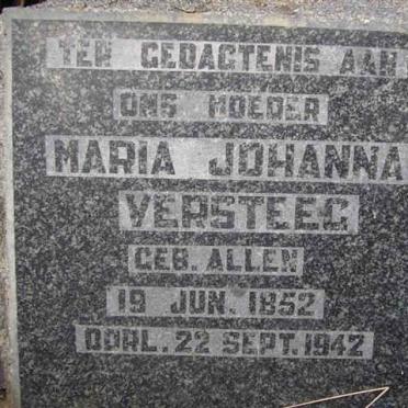 VERSTEEG Maria Johanna nee ALLEN 1852-1942