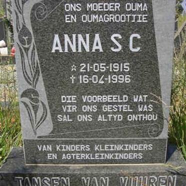 VUUREN Anna S.C., Jansen van 1915-1996