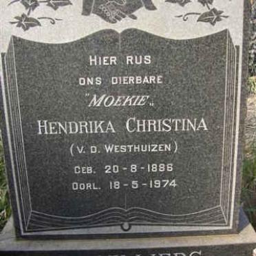 VILLIERS Hendrika Christina, de nee VAN DER WESTHUIZEN 1886-1974