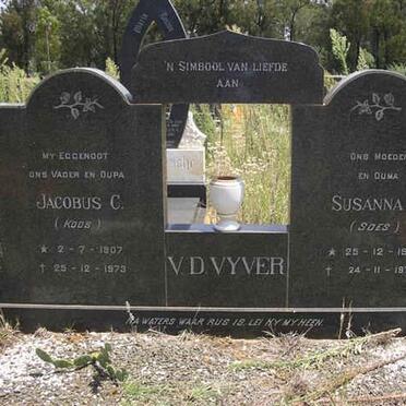 VYVER Jacobus C., v.d, 1907-1973 &amp; Susanna M. 1914-1975