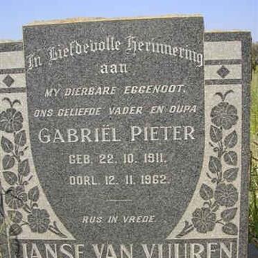 VUUREN Gabriël Pieter, Janse van 1911-1962