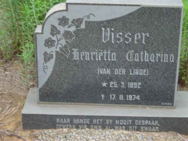 VISSER Henrietta Catharina van der LINDE 1892-1974