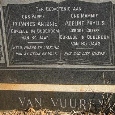 VUUREN Johannes Antonie, van &amp; Adeline Phyllis GREEFF