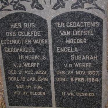 WERFF Gerhardus Hendrikus, v.d. 1859-1946 &amp; Engela Susarah 1867-1954