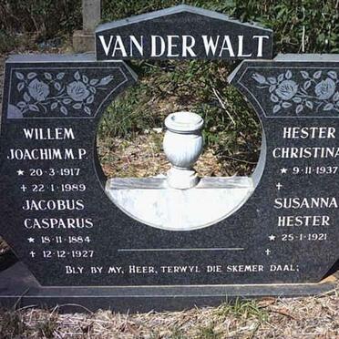WALT Jacobus Casparus, van der, 1884-1927 :: VAN DER WALT Willem Joachim M.P. 1917-1989