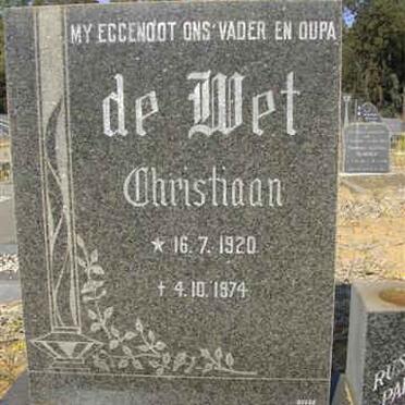 WET Christiaan, de 1920-1974