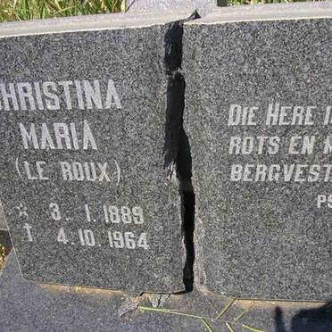 WYK  Christina Maria, van nee LE ROUX 1889-1964