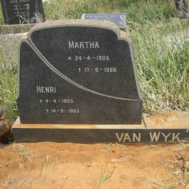 WYK Henri, van 1905-1965 &amp; Martha 1905-1966