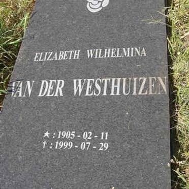WESTHUIZEN Elizabeth Wilhelmina, van der  1905-1999