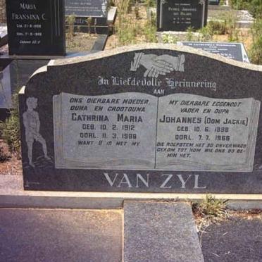 ZYL Johannes, van 1898-1966 &amp; Catharina Maria 1912-1969