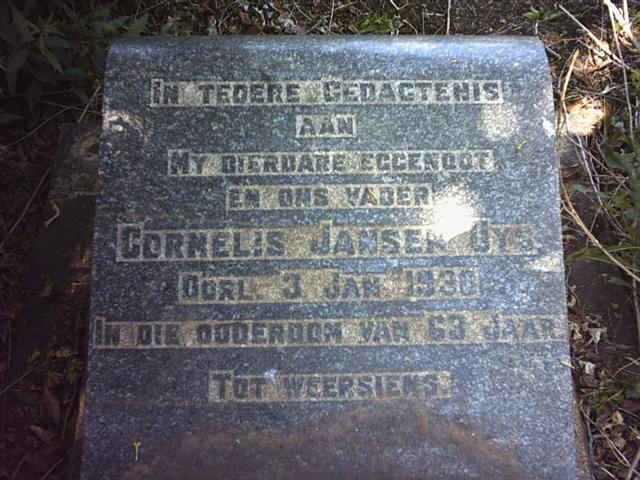 UYS Cornelis Jansen -1930