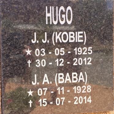 HUGO J.J. 1925-2012 &amp; J.A. 1928-2014