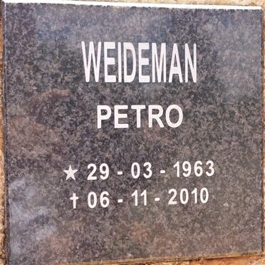 WEIDEMAN Petro 1963-2010