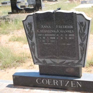 COERTZEN  Frederik Johannes 1899-1977 &amp;  Anna Catharina VAN RENSBURG 1908-1987 