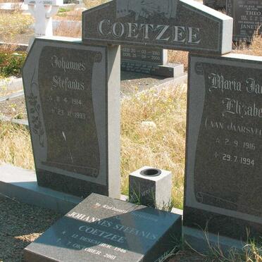 COETZEE Johannes Stefanus 1914-1993 &amp; Maria Jacoba Elizabeth VAN JAARSVELD 1916-1994 :: COETZEE Johannes Stefanus 1946-2001