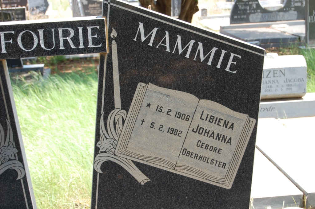 FOURIE Libiena Johanna nee OBERHOLSTER 1906-1982