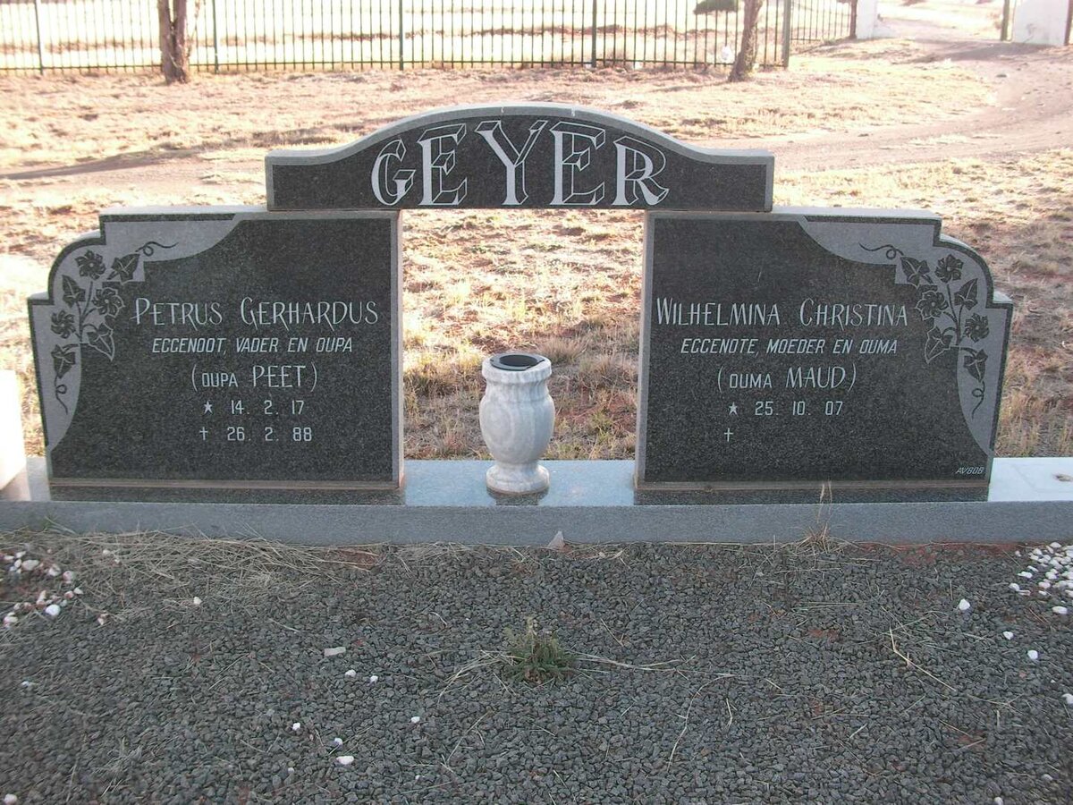 GEYER Petrus Gerhardus 1917-1988 &amp; Wilhelmina Christina 1907-