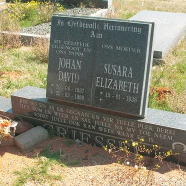 GRIESSEL Johan David 1937-1998 &amp; Susara Elizabeth 1938-