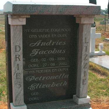 MERWE Andries Jacobus, van der 1930-2002 &amp; Petronella Elizabeth