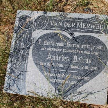 MERWE Andries Petrus, van der 1896-1970