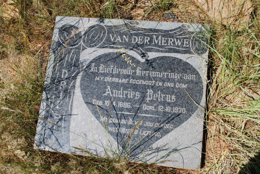 MERWE Andries Petrus, van der 1896-1970