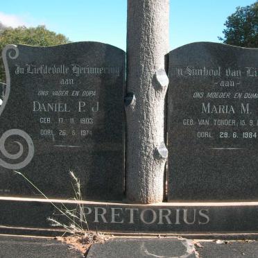 PRETORIUS Daniel P.J. 1903-1974 &amp; Maria M. VAN TONDER 1906-1984